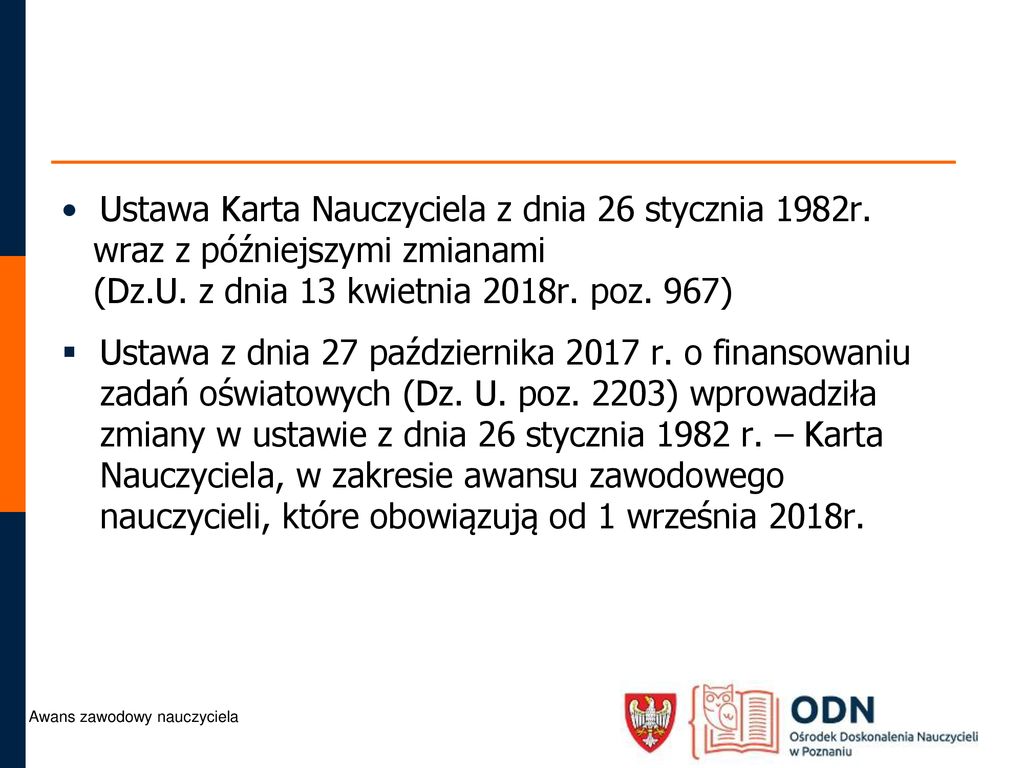 Zmiany W Procedurze Uzyskania Stopni Awansu Zawodowego Ppt Pobierz